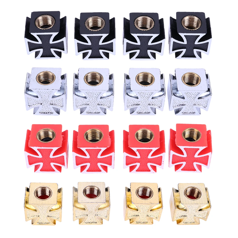4pcs Tire Valve Caps Protection Cover Universal Tyre Valve Stem Caps Cross Style with Sealing Ring for Car Truck Bike Motorcycle: 3 - 5 Days Free Delivery Only UK