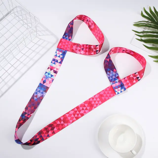 Nylon Colorful Straps Yoga Mat Strap Belt Adjustable Sports Sling Shoulder Carry Strap Belt Exercise Stretch Elastic Yoga Belt 2