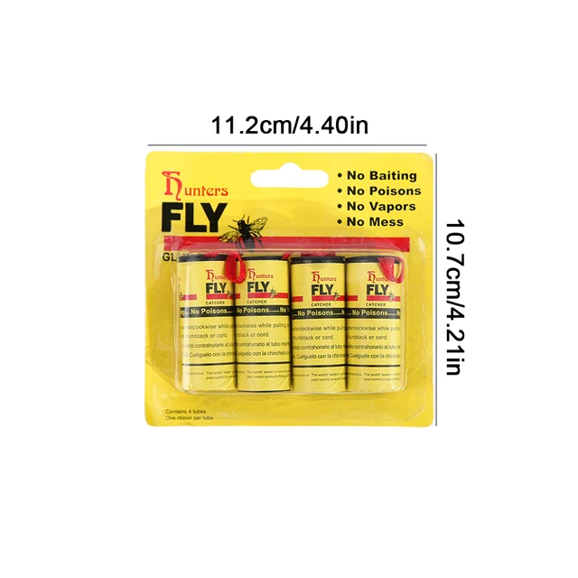 1-5 Csomag Flya Sticky Paper Strip Erős Ragasztó Rovar Nem Mérgező Fogó Tekercselt Szalag Kártevőirtó Termékek Könnyen Használható Beltéri Kültéri - Image 6