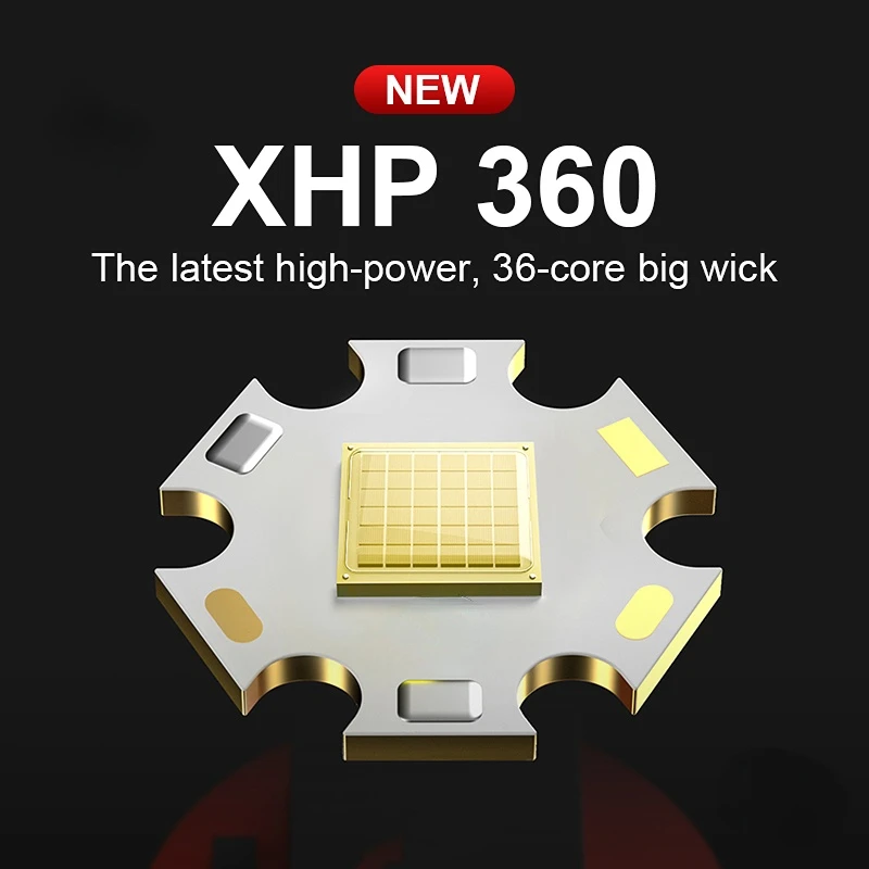 XHP360 LED 헤드램프, 36 코어 줌 가능 헤드라이트, C 타입 충전식 18650 헤드 손전등, 800m 장거리 낚시 랜턴, 5000000LM