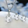 3pcs Silver-plated Necklace Earrings Set Ladies Light Luxury Fashion Style Turtle Shape With Multi Color Glass Diamond 2