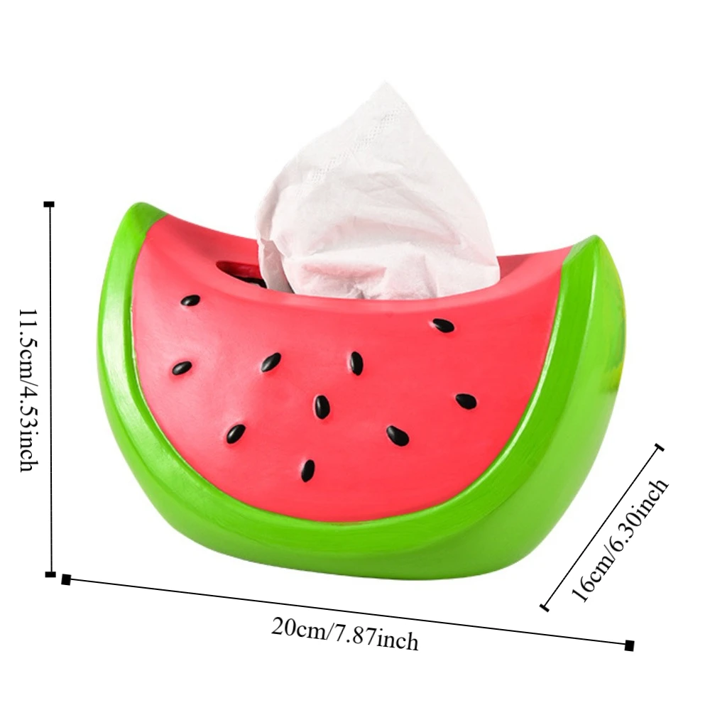 모델 수박 티슈 박스 장 과일 수박 종이 보관함 화려한 수집용 수박 장식품