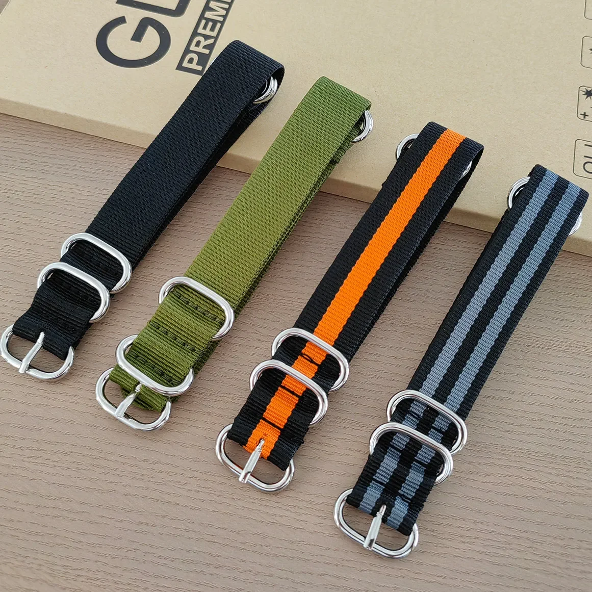Military-Style Nylon Watch Strap with Stainless Steel Buckle