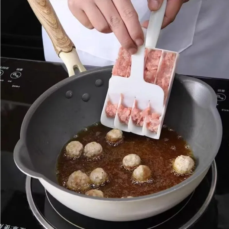 Minced Shrimp-Device Quadruple Mold Meatball Maker Kitchen Squeeze Fish Balls Rice-meat Dumplings Tool Meat & Poultry