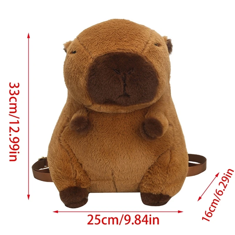 Cartoon Animal Capybara Plush Backpack Stuffing Shoulder Crossbody Bag Gift