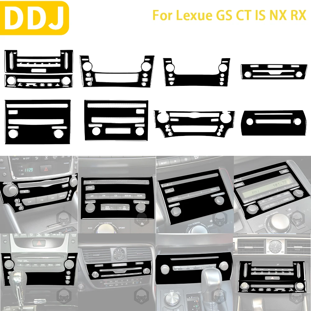 

Аксессуары для салона автомобиля Lexue GS CT IS NX RX, декоративная наклейка на панель CD для управления кондиционированием воздуха, черный пластиковый комплект