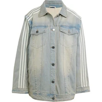 Adidas véritable trois rayures femmes mode Denim rayé veste de sport JX9209 5