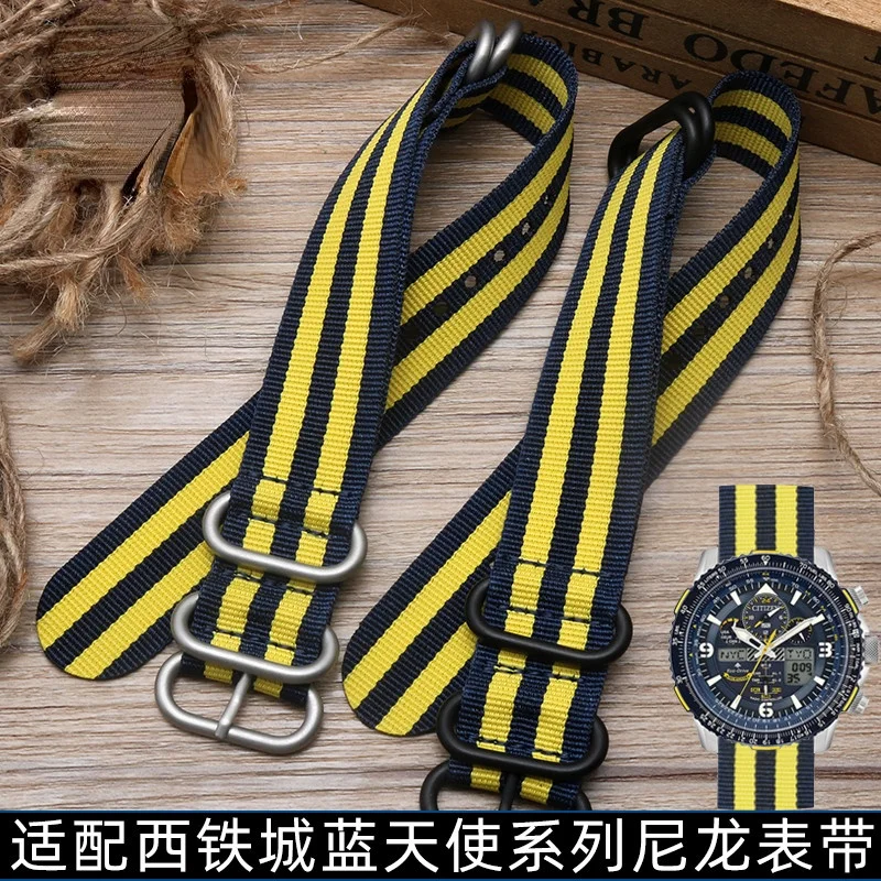 Cinturino Per Orologio Citizen Blue Angel Watchband Accessori At8020-54L Air Eagle Series Cinturino Per Orologio In Nylon Traspirante A Prova Di Sudor