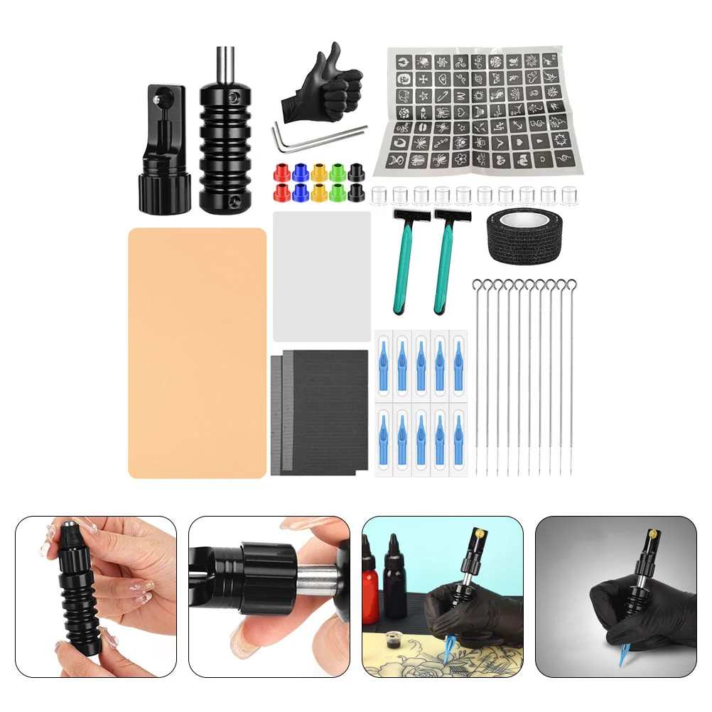 

Practice Tattoo Set Tattooing Supply Pen Holder Tattoos Practicing Tools Professional Rack Plastic DIY Beginner Kit Supplies