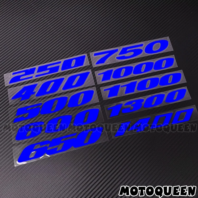Motorcycle Body Shell Tank Pad Fairing displacement Decals Stickers for Honda Suzuki GSXR GSR 250 400 500 600 650 750 1000 1300