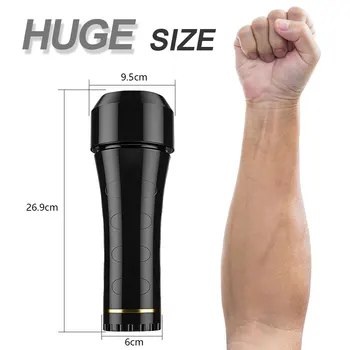 26cm Big Size Flashlight Masturbator for Men Vaginas 3D Realistic Anus Pocket Pussy Glans Massager Masturbators Sex toys for Men 3
