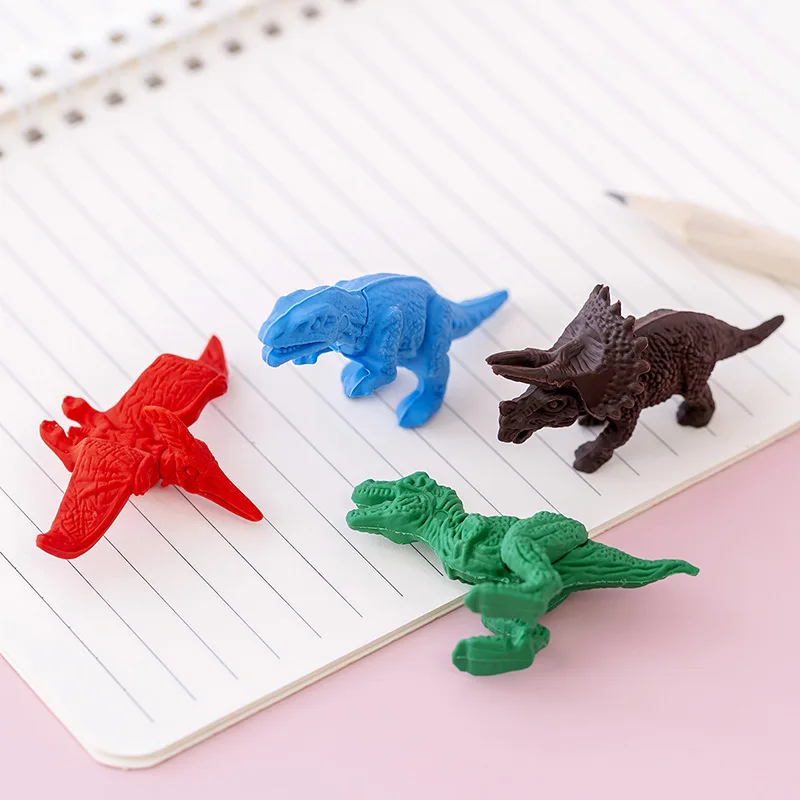 1Pieces Cute Kawaii Pencil Cartoon Dinosaur Rubber Eraser Novelty Pretty Lovely Animal School Office Stationery Supplies pencil eraser