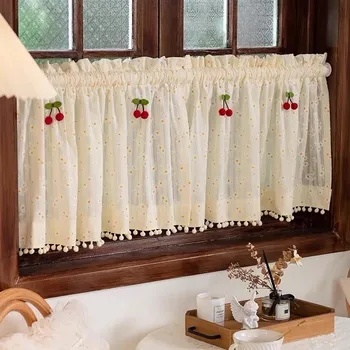 Pastoral Daisy & Cherry Short Valance Curtain 1