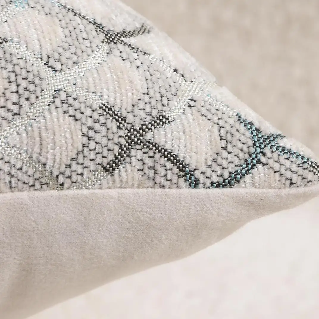 Luxuriöse Boho-Kissenbezüge mit Blockmuster, Chenille, weicher Stoff, moderne Akzent-Dekokissenhüllen für die Wohnzimmerdekoration – Detail 2