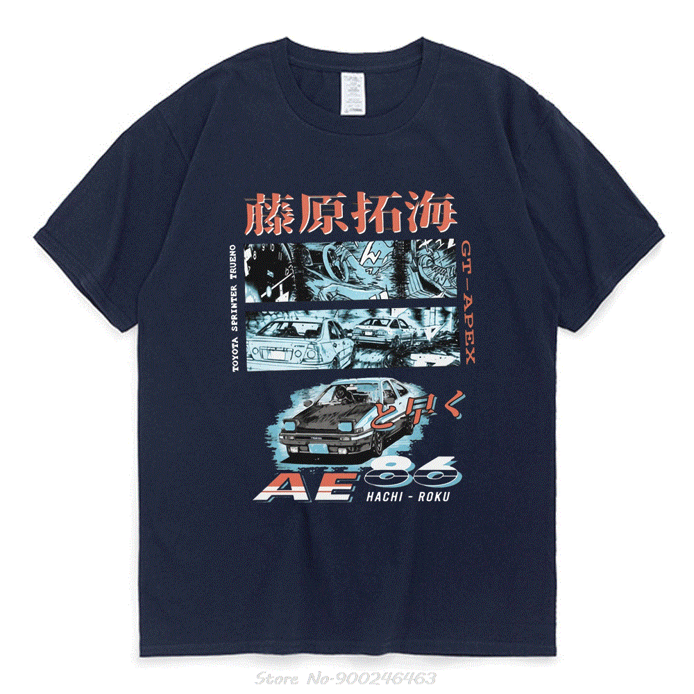 Initial D Manga Hachiroku Shift Drift Männer T Shirt Takumi Fujiwara Tofu Shop Lieferung AE86 männer Frauen T-shirt Anime tees – Detail 5