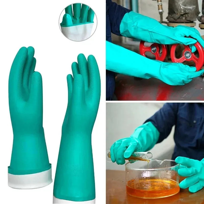 Nitrile Cleaning Protective Gloves Chemical Resistant Gloves Waterproof Reuseable Nitrile Rubber Household Industrial H9F nitrile gloves protective gloves cleaning gloves