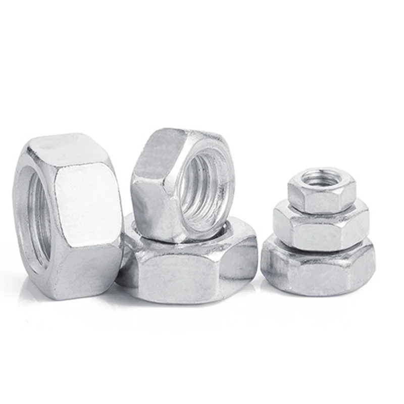 Hexagon Nuts 10pcs/lot 304 Stainless Steel DIN555 M2 M2.5 M3 M3.5 M4 M5 M6 M8 M10