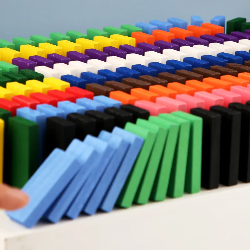 Children Wooden Rainbow Domino Toy Institution Accessories Organ Blocks Dominos Chain Reaction Brain Thinking Train Games Toys