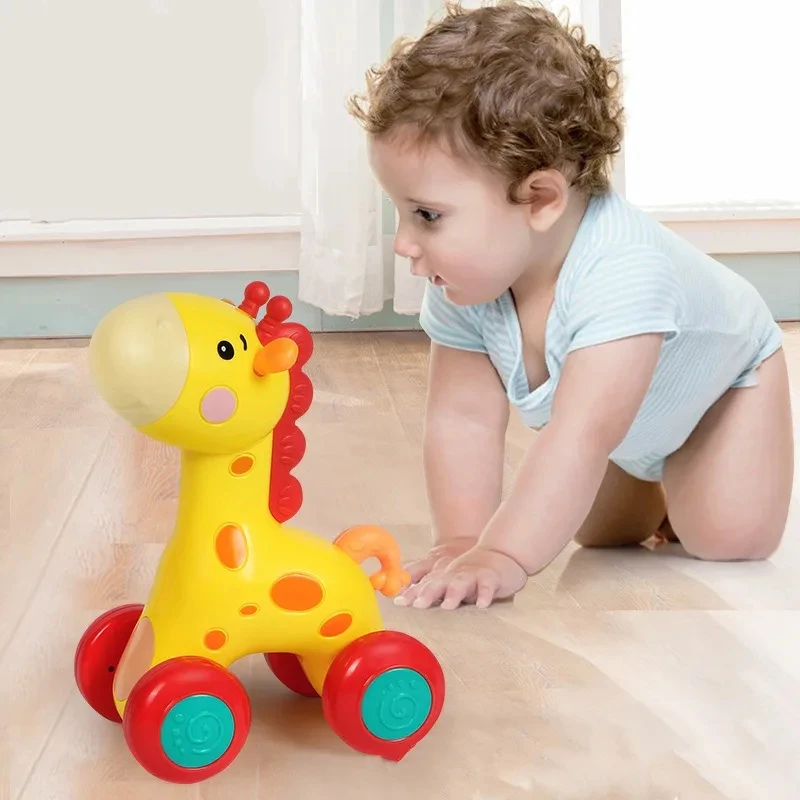 Baby Crawling Toy 6 12 Months Rattle TeetherToddler Learning Crawl Toys Animal Car Educational Develop Toys Infant Roll Car Gift