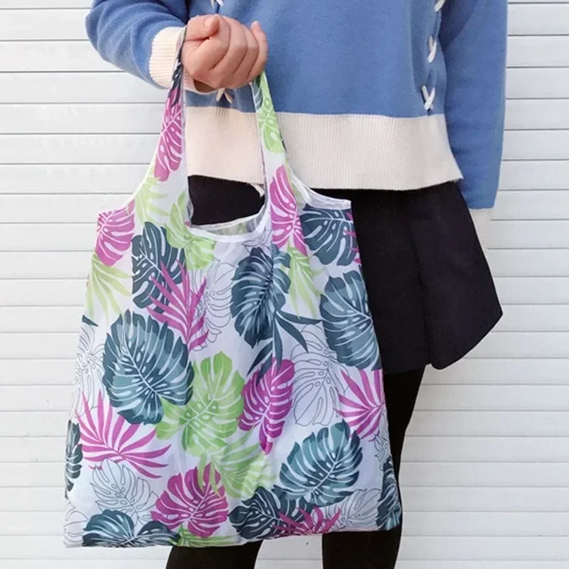 Fashion Printing Foldable Eco-Friendly Mom's Bag Tote Folding Pouch Handbags Convenient Large-capacity for Diaper Bags
