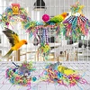 5 Piece Bird Shredding Toys Wooden Blocks Colorful Parrot Chewing Foraging Hanging Toy for Parakeets Love Birds Budgies 2