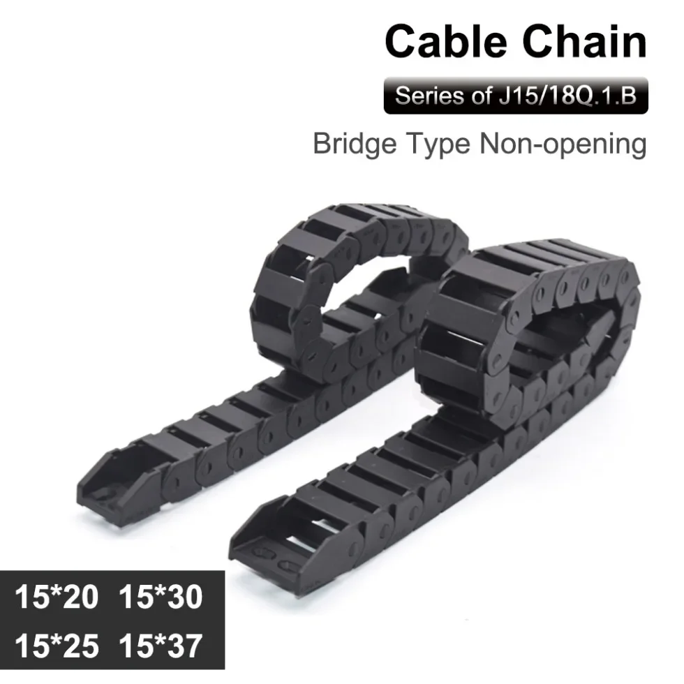 Transmission cable chain Bridge Type Non-Opening 15x20 15x30 18x25 18x37mm Plastic Towline Transmission Drag Chain for Machine