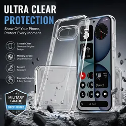 Flexible Durable Clear TPU Phone Case with Camera Protection - Soft, Transparent & Shockproof Design - Nothing Phone (4a) Pro (Clear)