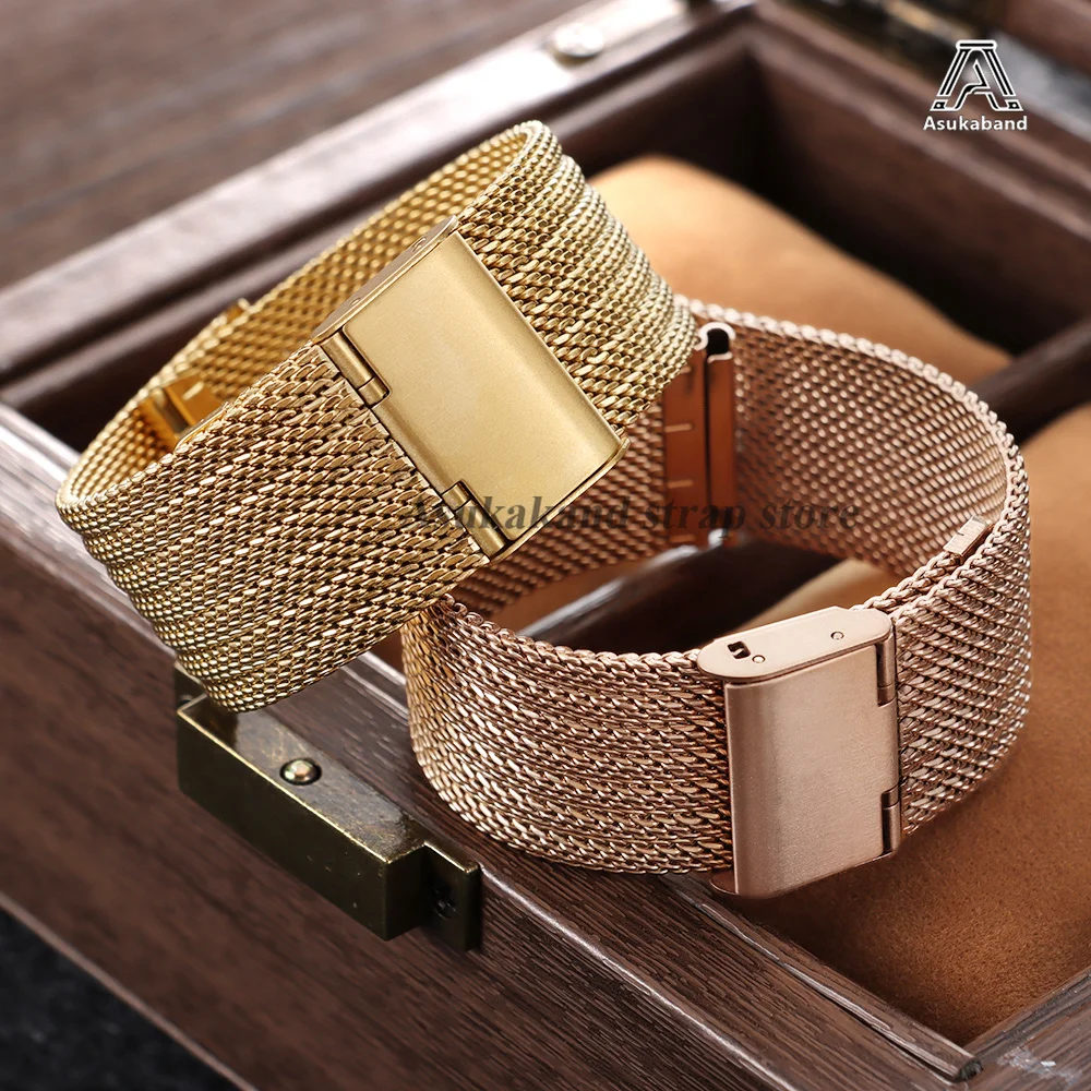 Elegant Milanese Stainless Steel Mesh Strap Bracelet - Universal Fit, Quick Release