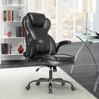 Big and Tall Office Chair 400lbs-Heavy Duty Executive Desk Chair with Extra Wide Seat, High Back Ergonomic Leather 1