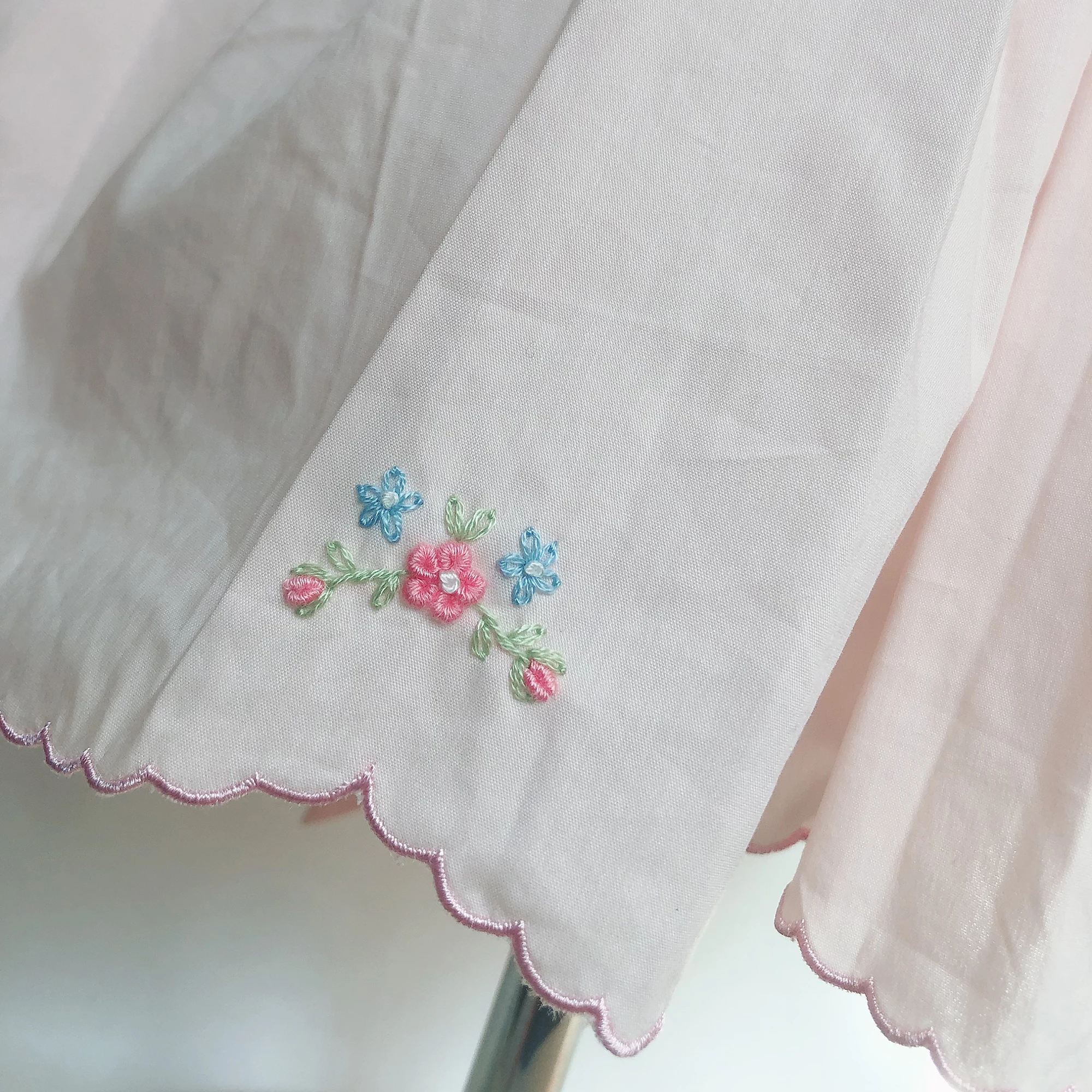 Girls Smocked Dress Classic Pink Cotton Flower Embroidery Handmade 18m-8T Vintage Princess Dress Children Boutique Clothing 5