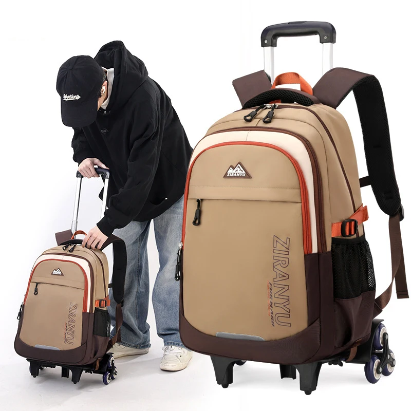 Children School Bag With Wheels Kids Rolling Backpack for Boys Wheeled Backpack Student Trolley School Book bag Carry on Luggage 1