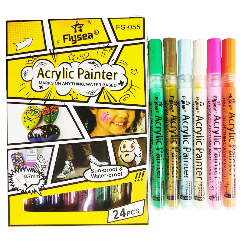 Morfone Acrylic Paint Marker Pens, Morfone Set of 12 Colors Markers Wa