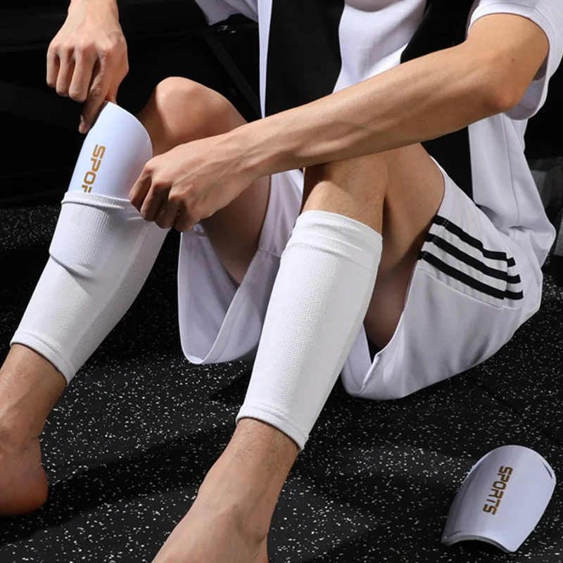 Football leg warmers 1pair soccer leg warmers inserts pocket style breathable soft sports double layer leg warmers