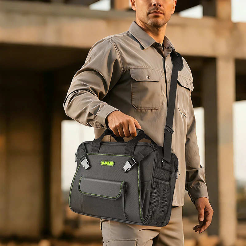 JAKAH Elektriker-Werkzeugtasche mit Schnellzugriff Laptop-Tasche + Schultergurt - Mittelgroße Tragbare Arbeitstasche Werkzeugzubehör JK-147 – Detail 2