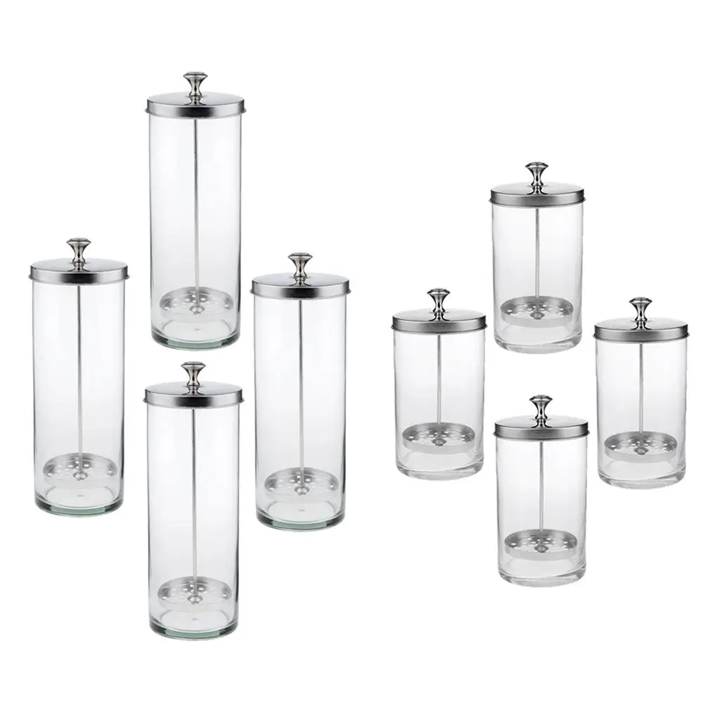 

8x Glass Jar for Hair Styling Tools Sanitizing