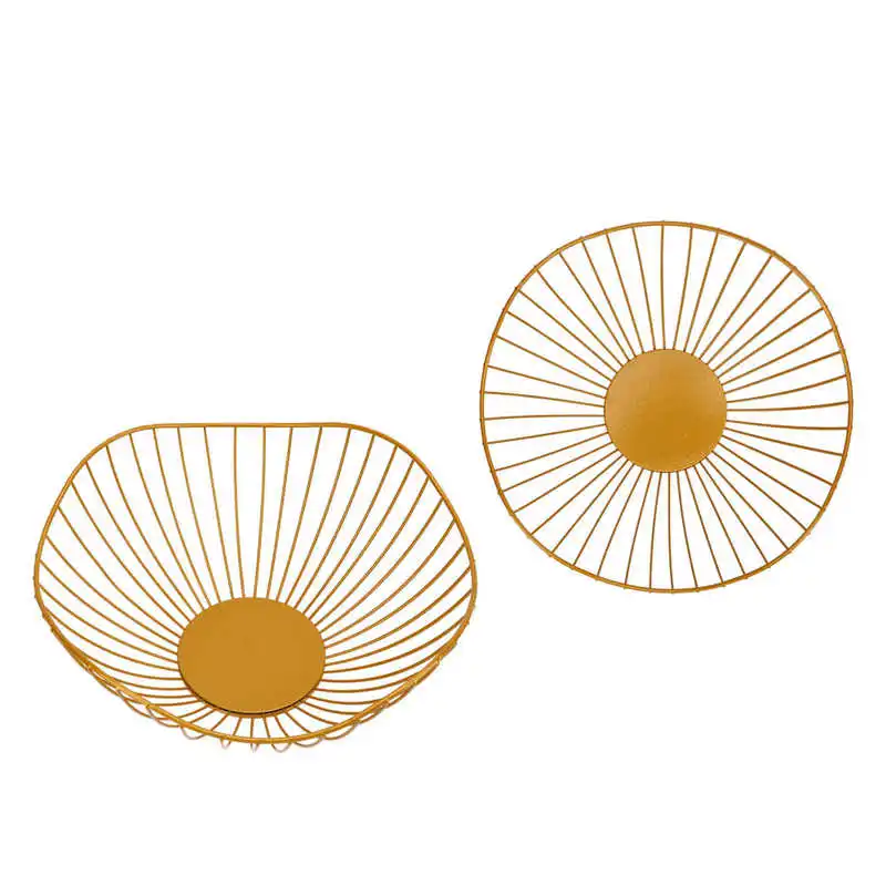 

wire fruit bowl breathable hollow out anti overturning thickened durable metal fruit basket