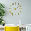 Soundless 90 To 120cm Large-sized 3D Number Poster Home Decoration DIY Wall Clock For Living Room Bedroom Study Hotel Big Decor 3
