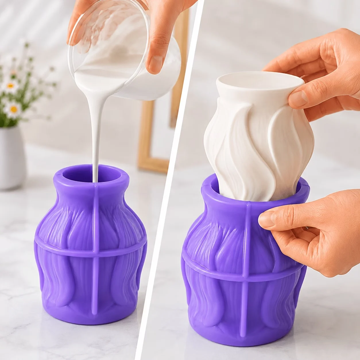Exquisitely Textured Tulip Petal Silicone Mold - Handmade DIY Flower Pot and Decorative Ornament