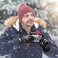 Tolex Leather Black Gloves Warm Mittens Outdoor Sports Motorcycle Driving Skiing Wind-Waterproof Gloves Touch Screen Gloves 6