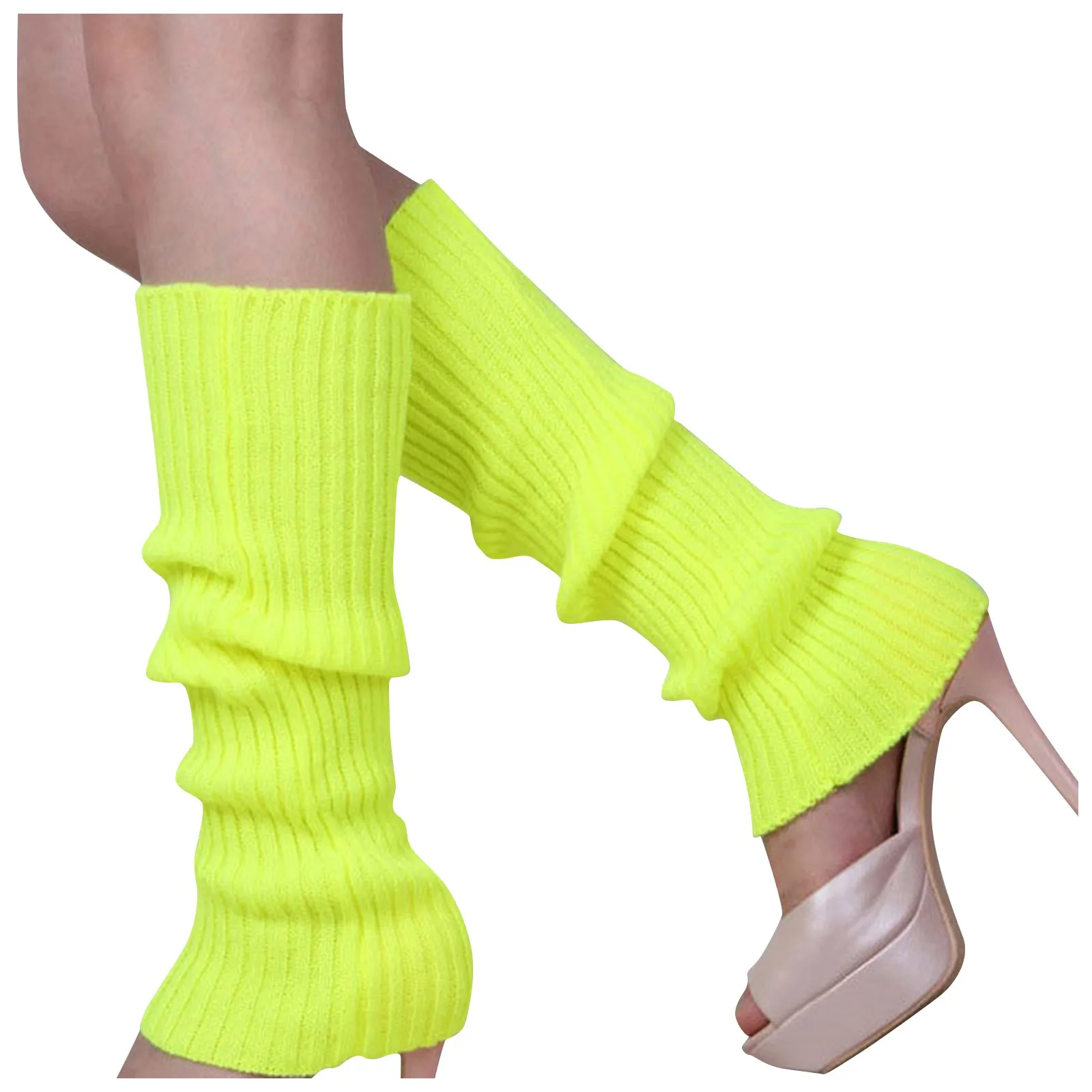 Damen Basic Candy Color Lange Beinwärmer Mode Lolita Gestrickte Häkelsocken Stiefel Party Tanz Cosplay Zubehör – Detail 15