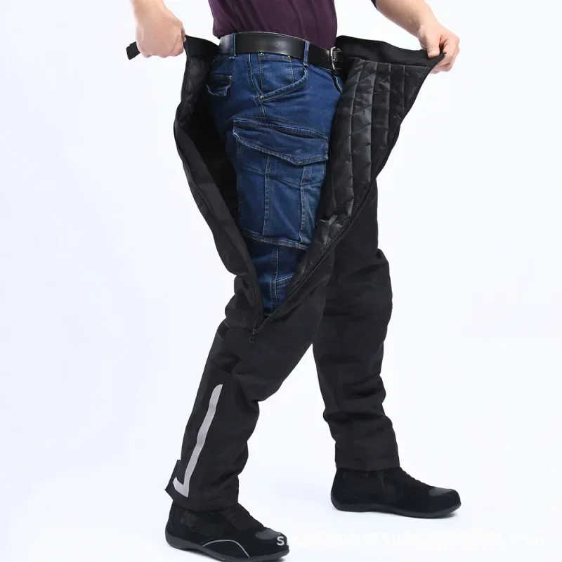New Outdoor Riding Windproof Pants, Anti Drop Motorcycle Riding Pants, Detachable Windproof and Pants