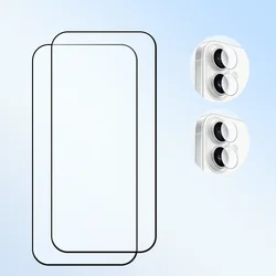 Premium Tempered Glass Screen Protector with Soft Fiber Lens Film - 9H Anti - Scratch Full Coverage - iPhone 17 (2 and 2)