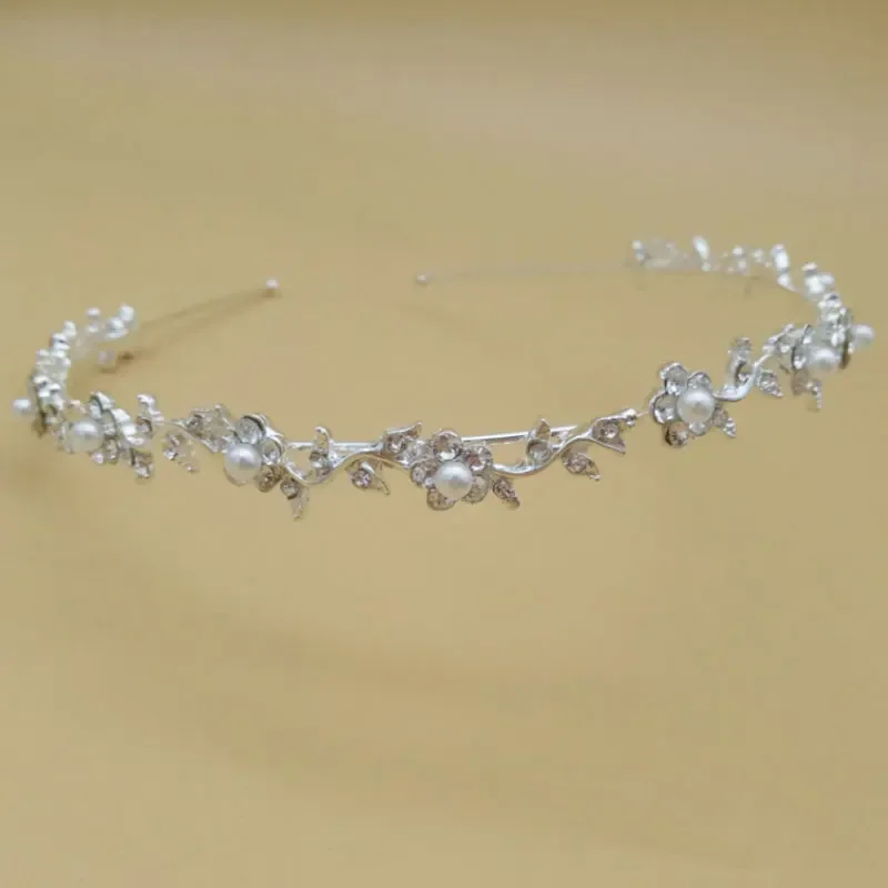 Crystal Pearl Bridal Crown Tiaras Headbands Wedding Party Hair Accessories