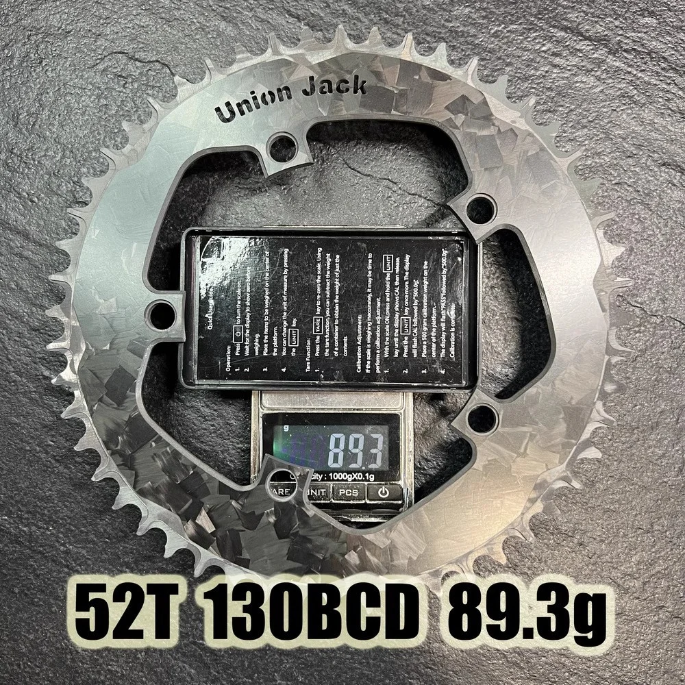 union jack カーボンチェーンリング　結晶模様 52T pcd130 union jack カーボンチェーンリング 結晶模様 52T pcd130