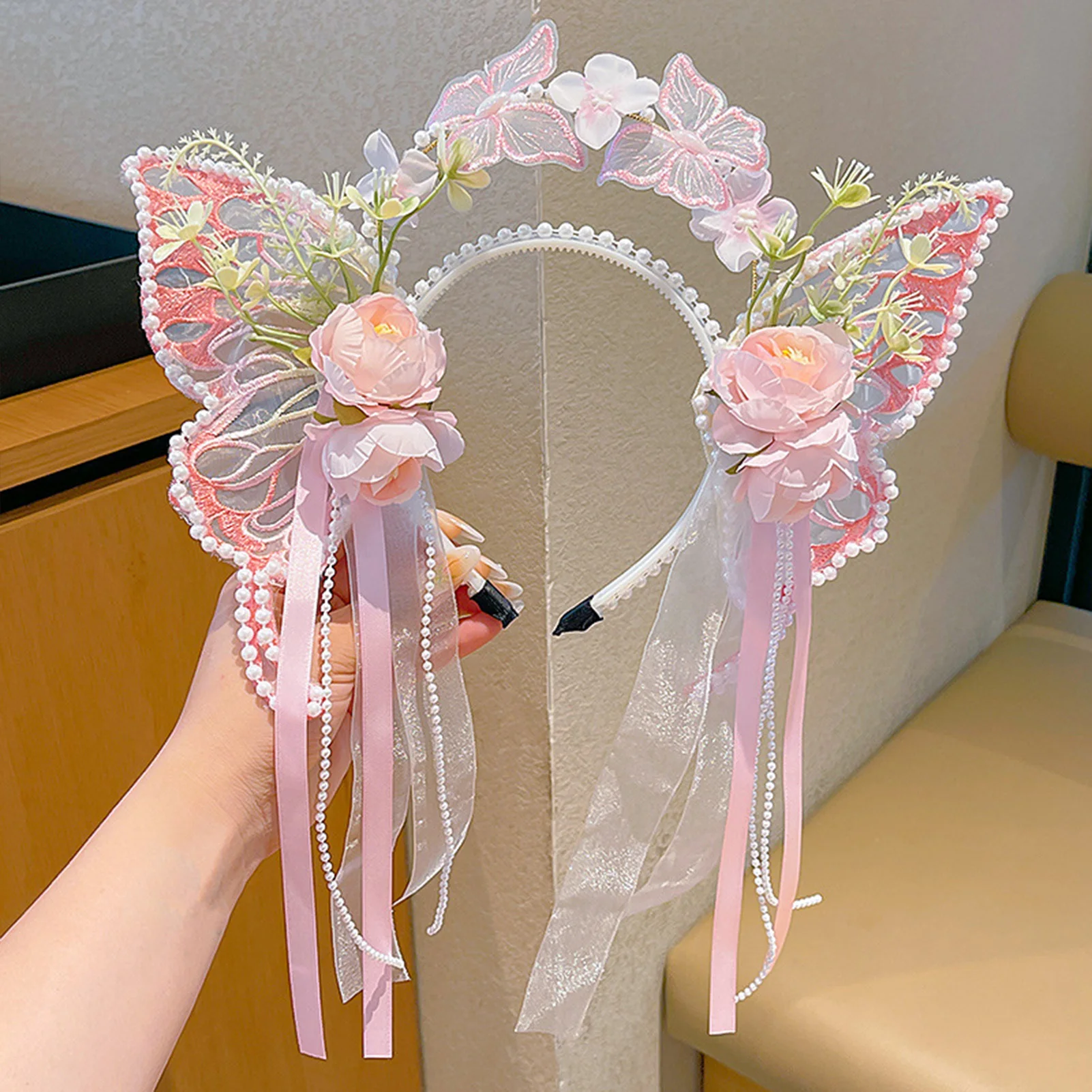 Fairy Flower Headband For Children Sweety Butterfly Element 