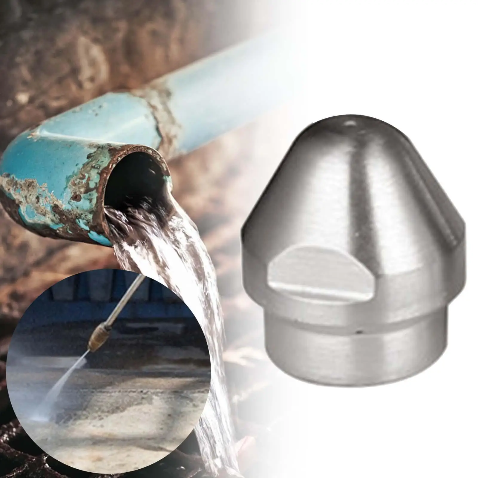 Sewer Jet Nozzle Front 1 Rear 6 High Pressure Spray Head Discharge Pipe Nozzles Sewer Jet Nozzle Front 1 Rear 6 High Pressure Spray Head Discharge Pipe Nozzles