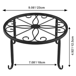 Elegant Metal Plant Stand: Flower Pot Base Holder for Stylish Indoor & Outdoor Display (Black)