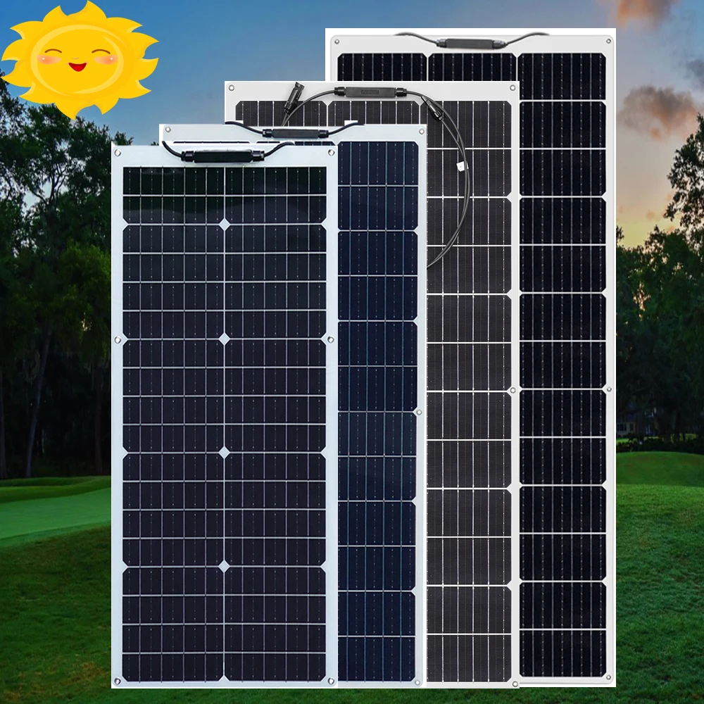 Solar Panel Cost Costo Del Pannello Solare 18V 50W 80W 100W 120W 150W Pannelli Solari Flessibili 12V / 24V Modulo Solare Per Luci Per Auto Domestiche 