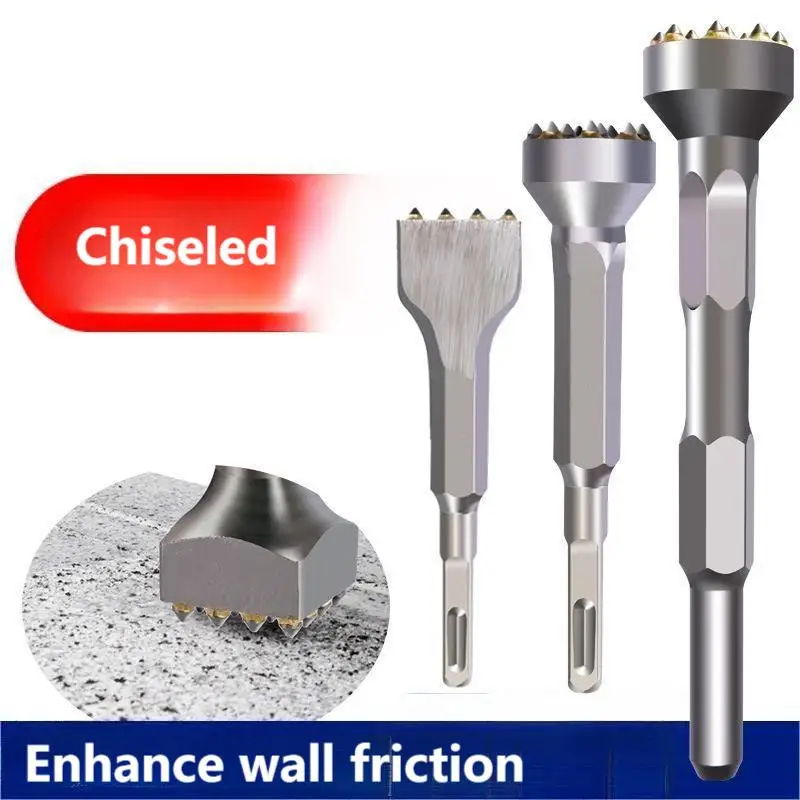 Integrated Flower Hammer Chisel Round Square Hex Electric Hammer Drill Bit Fit for Cement Concrete Wall Hit Lychee Surface