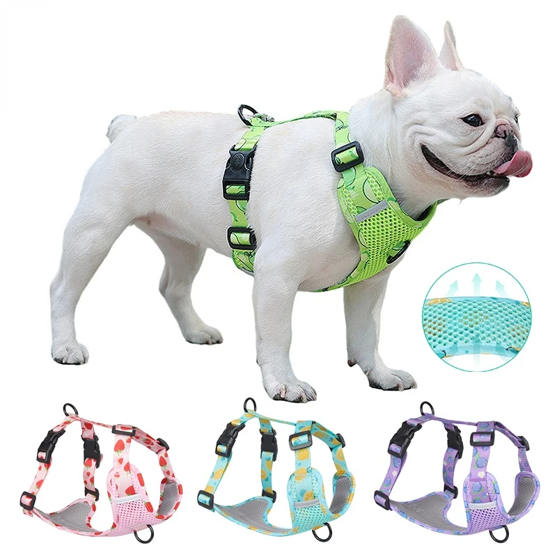 No Pull Pet Dog Vest Harness for Large Dogs Cute Fruit Print bing Big Dog Harness Breathable